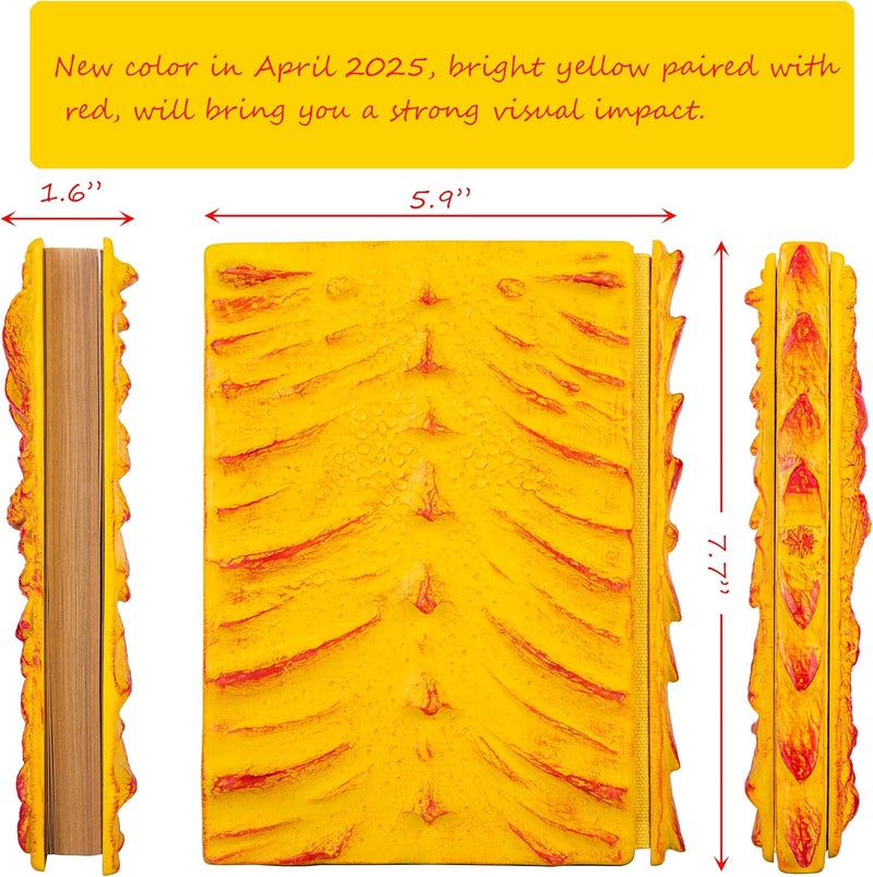 LZlightactor 3D Dragon Eye Embossed Journal,Resin Engraving Notebook,Dnd notebook for Dragon Lovers ，Blank Paper,Hardcover Travel Notepad for Writing,Sketchbook,Collection,Gift,Decoration A4 and A5 Size (A5-Yellow) - Image 2